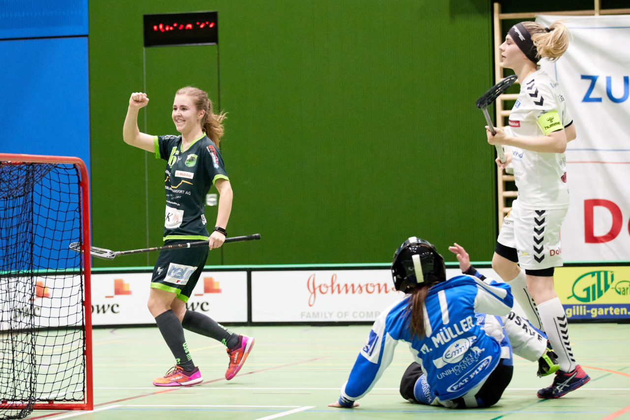 Zug United Damen NLA Playoff Viertelfinal 2. Spiel
Zug United - Unihockey Berner Oberland 
Resultat 3 : 6 am 10. März 2019 in der Sporthalle der Kantonsschule Zug 
Bild: Michael Peter
