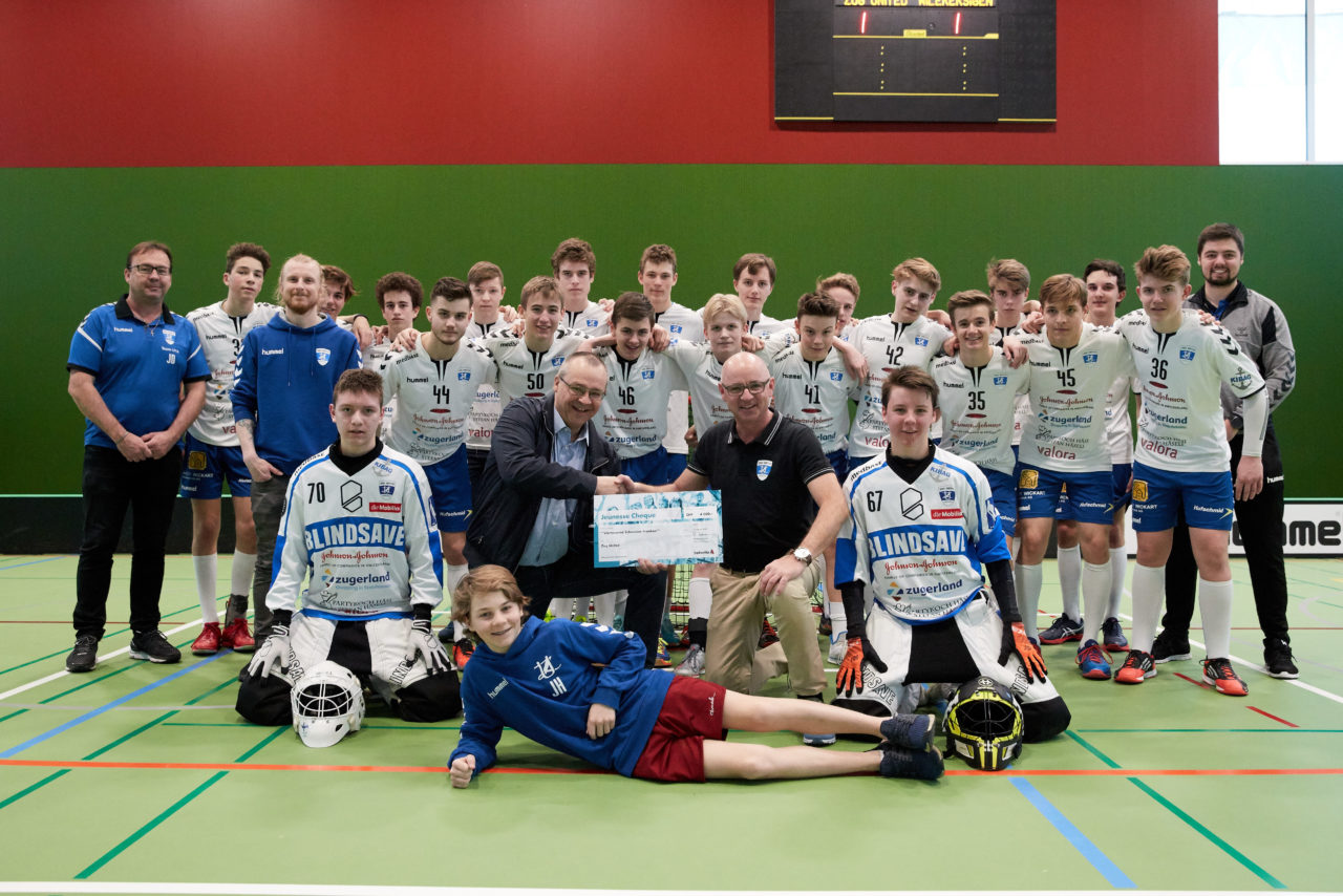 Zug United Junioren U16A Playoff Halbfinal 1. Spiel 
Zug United - SV Wiler-Ersigen 
Resultat 4 : 5 nach Verlängerung  am 24. März 2019 in der Sporthalle der Kantonsschule Zug 
Bild: Michael Peter