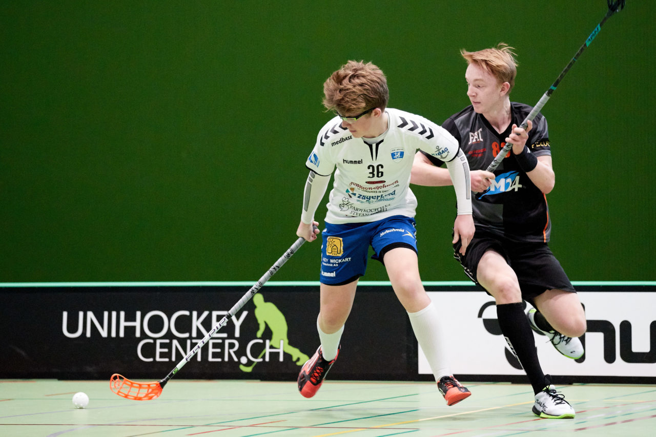 Zug United Junioren U16A Playoff Viertelfinal 1. Spiel 
Zug United - Grasshopper Club Zürich 
Resultat 7 : 1 am 10. März 2019 in der Sporthalle der Kantonsschule Zug 
Bild: Michael Peter