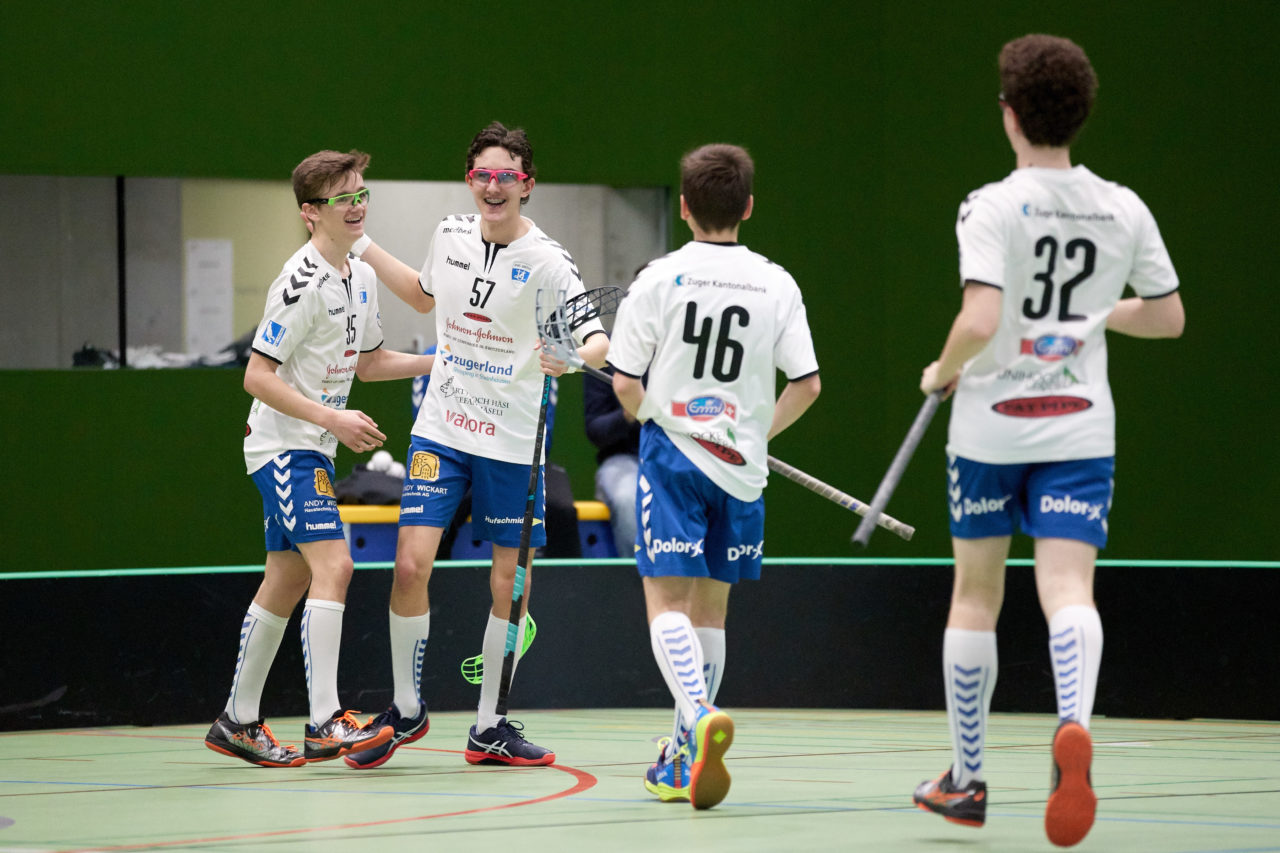 Zug United Junioren U16A Playoff Viertelfinal 1. Spiel 
Zug United - Grasshopper Club Zürich 
Resultat 7 : 1 am 10. März 2019 in der Sporthalle der Kantonsschule Zug 
Bild: Michael Peter