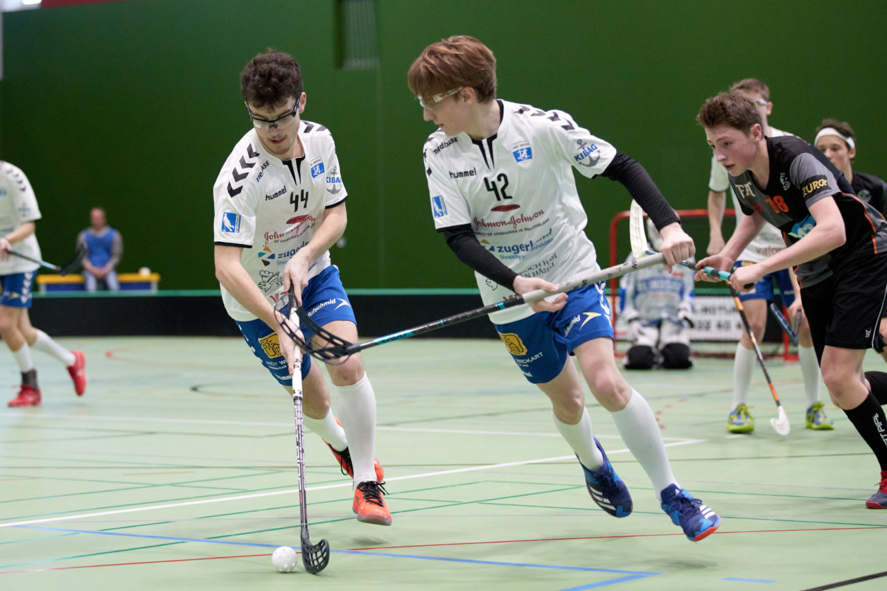 Zug United Junioren U16A Playoff Viertelfinal 1. Spiel 
Zug United - Grasshopper Club Zürich 
Resultat 7 : 1 am 10. März 2019 in der Sporthalle der Kantonsschule Zug 
Bild: Michael Peter