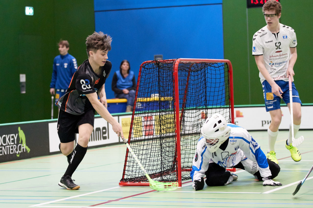 Zug United Junioren U16A Playoff Viertelfinal 1. Spiel 
Zug United - Grasshopper Club Zürich 
Resultat 7 : 1 am 10. März 2019 in der Sporthalle der Kantonsschule Zug 
Bild: Michael Peter