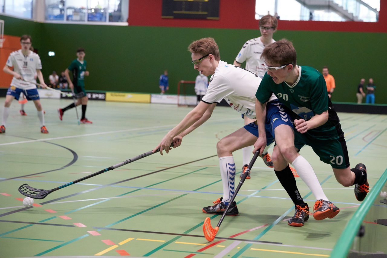 Zug United Junioren U16A Playoff Halbfinal 1. Spiel 
Zug United - SV Wiler-Ersigen 
Resultat 4 : 5 nach Verlängerung  am 24. März 2019 in der Sporthalle der Kantonsschule Zug 
Bild: Michael Peter