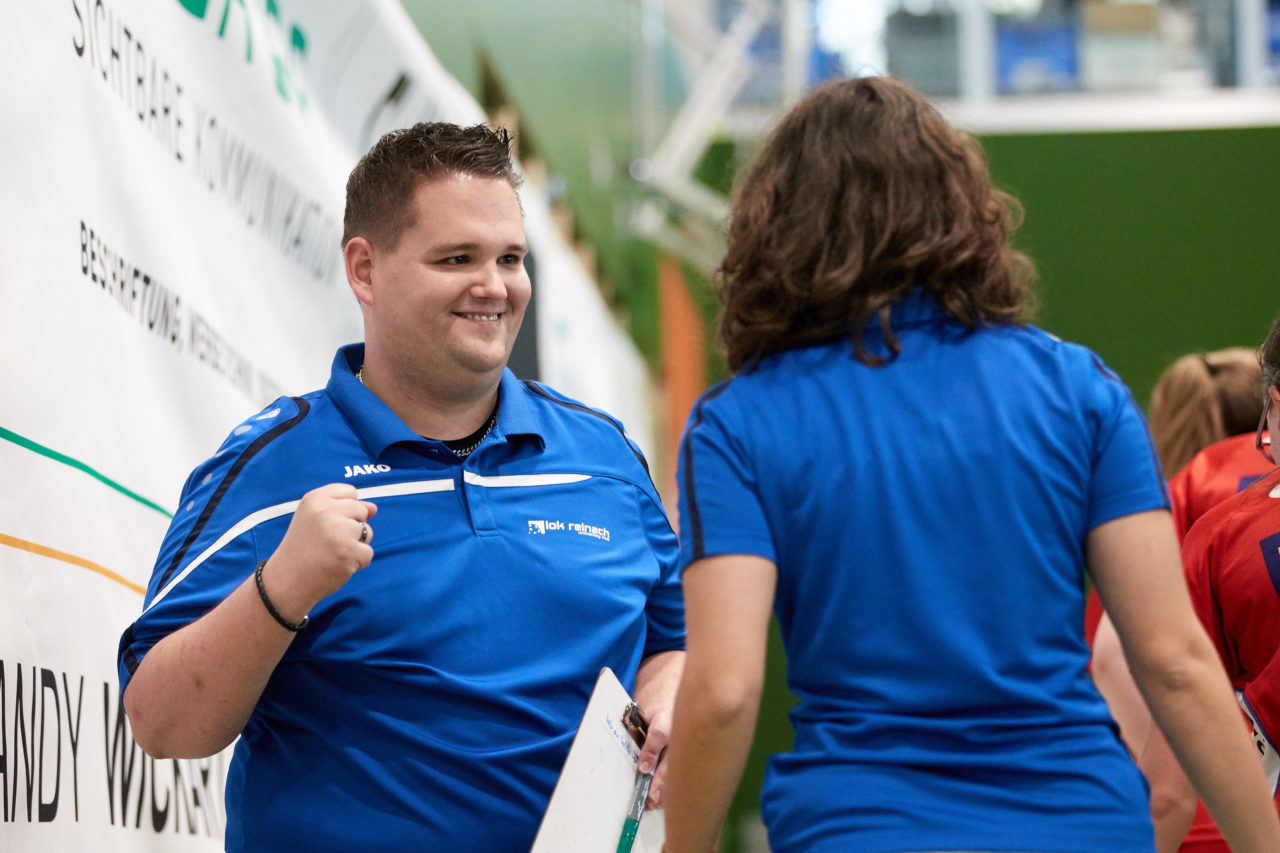 Juniorinnen U21B Qualifikationsspiele der Gruppensieger 3. Spiel 
Zug United - UHC Lok Reinach Resultat 7:5 am 24. März 2019 in der Sporthalle der Kantonsschule Zug 
Bild: Michael Peter