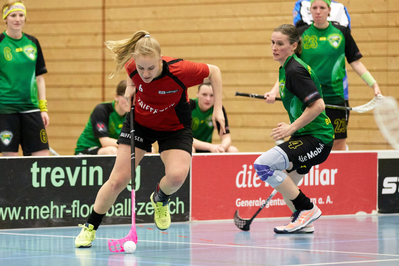 Damen 1. Liga Kleinfeld Playoff Final 1. Spiel Florball Albis - UHC OekingenResultat 8 : 10 am 6. April 2019 im Sportzentrum Schachen in Bonstetten Bild: Michael Peter