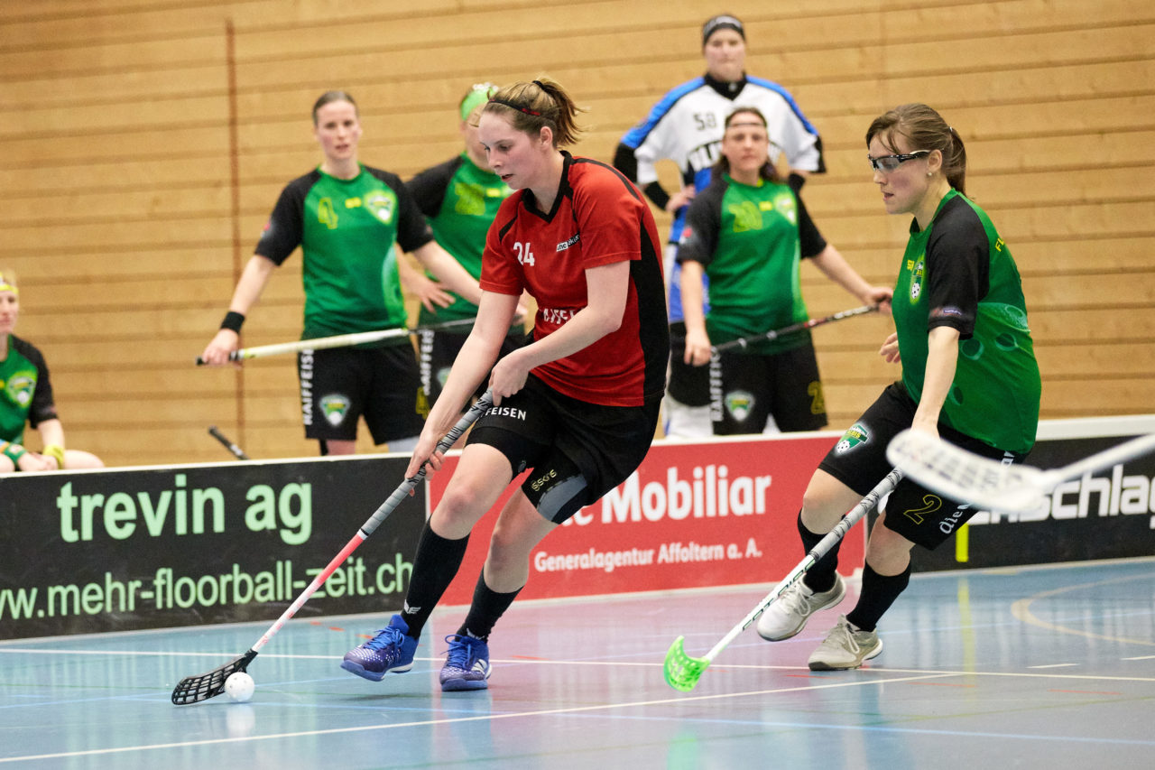 Damen 1. Liga Kleinfeld Playoff Final 1. Spiel Florball Albis - UHC OekingenResultat 8 : 10 am 6. April 2019 im Sportzentrum Schachen in Bonstetten Bild: Michael Peter