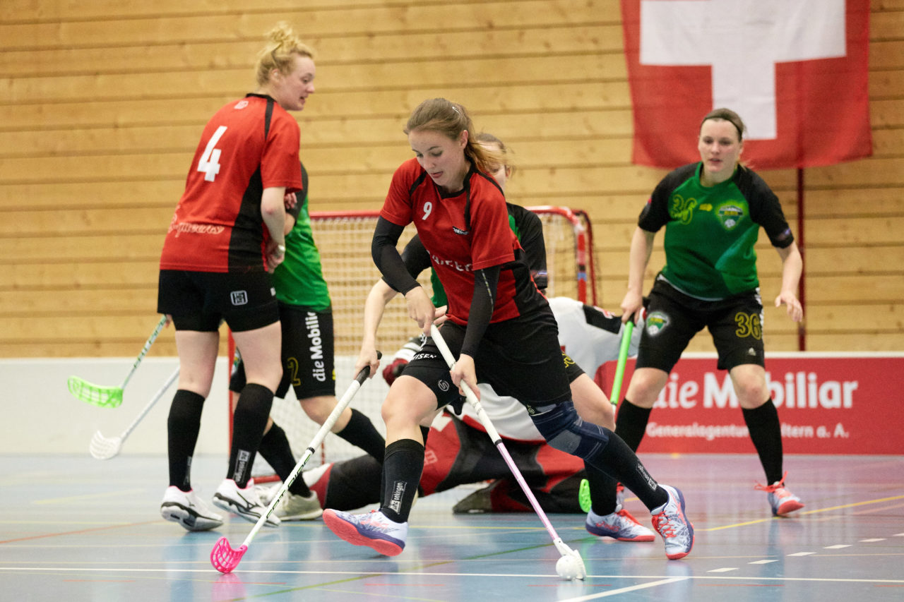Damen 1. Liga Kleinfeld Playoff Final 1. Spiel Florball Albis - UHC OekingenResultat 8 : 10 am 6. April 2019 im Sportzentrum Schachen in Bonstetten Bild: Michael Peter