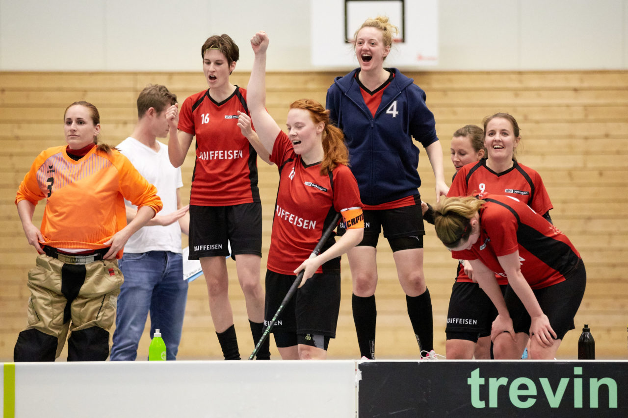 Damen 1. Liga Kleinfeld Playoff Final 1. Spiel Florball Albis - UHC OekingenResultat 8 : 10 am 6. April 2019 im Sportzentrum Schachen in Bonstetten Bild: Michael Peter