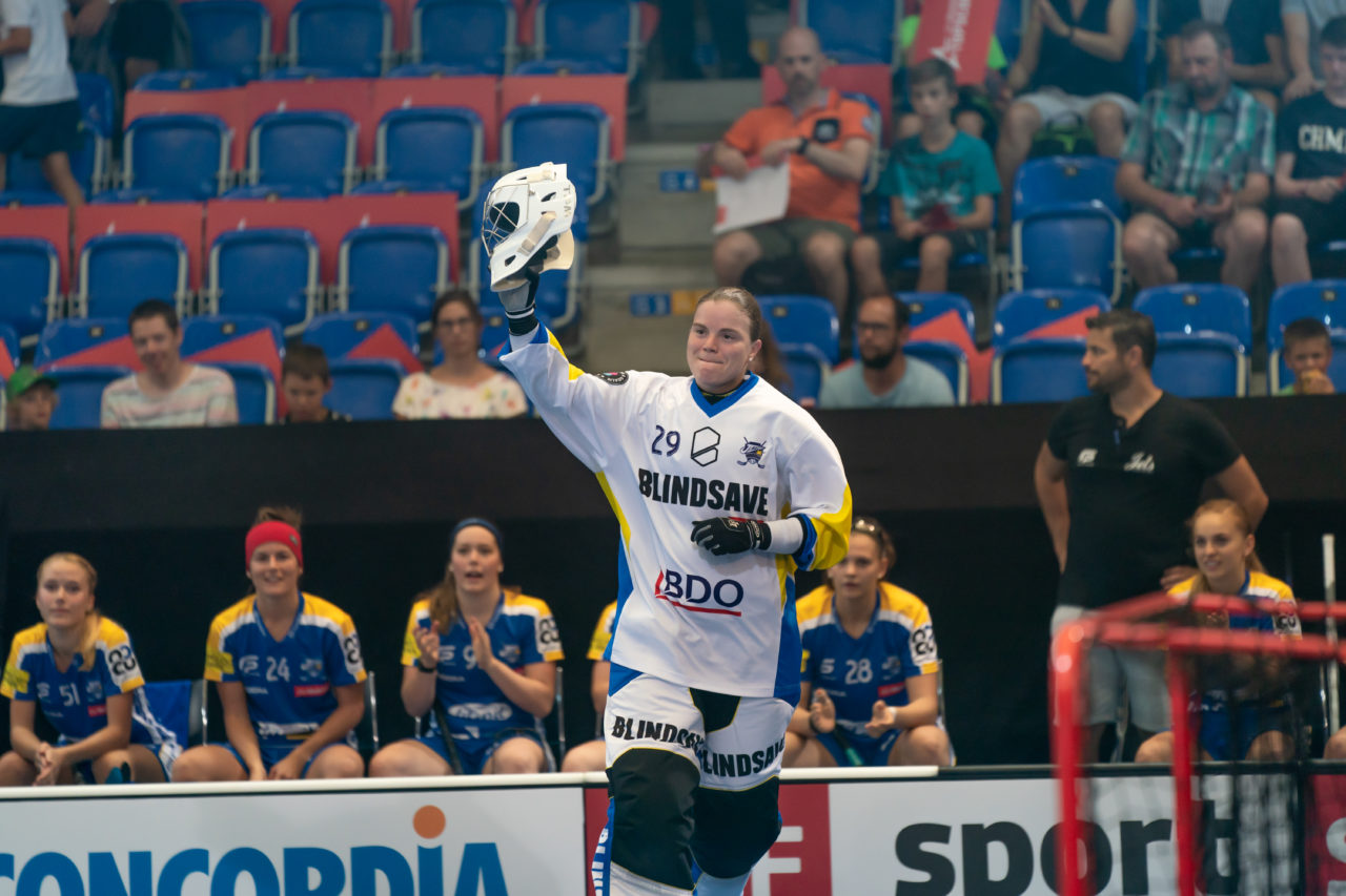Saalsporthalle (Zürich), 31.08.2019, Unihockey Damen Supercup 2019, Kloten-Dietlikon Jets - piranha chur, Monika Schmid (Nr. 29, Kloten-Dietlikon Jets) in der Starting-Six

(Claudio Schwarz, unihockey-fotos.ch)