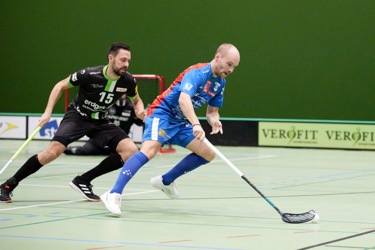 Zug United Männer NLA 
Zug United - UHC Waldkirch St Gallen 
Resultat 8 : 7 am 28. September 2019 in der Sporthalle der Kantonsschule Zug 
Bild: Michael Peter