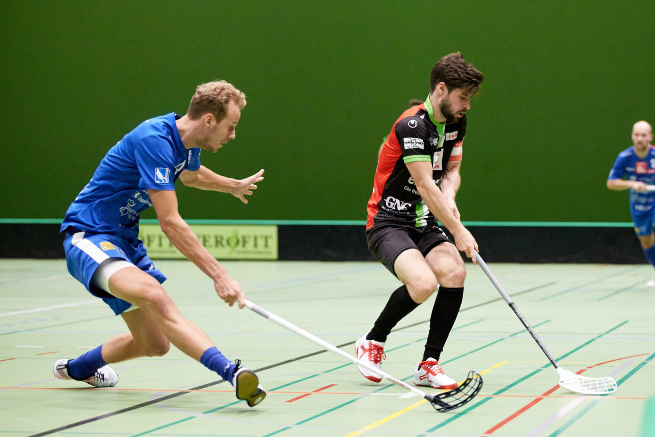 Zug United Männer NLA 
Zug United - UHC Waldkirch St Gallen 
Resultat 8 : 7 am 28. September 2019 in der Sporthalle der Kantonsschule Zug 
Bild: Michael Peter
