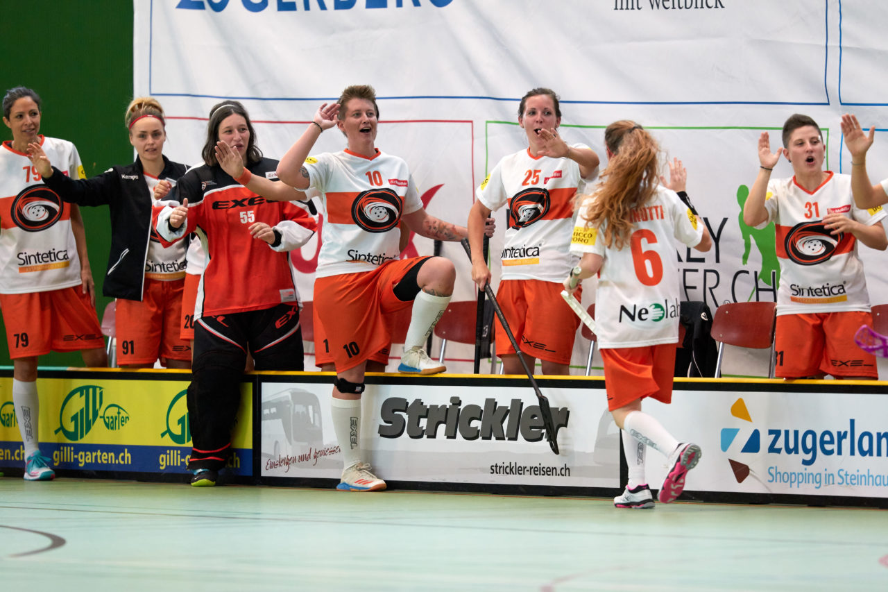 Zug United - Sportiva Unihockey Mendrisiotto Resultat 5 : 3 
am 5. Oktober 2019 in der Sporthalle der Kantonsschule in Zug 
Bild: Michael Peter
