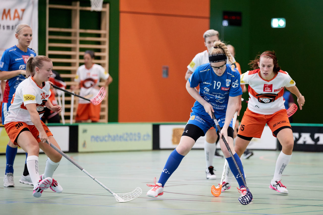 Zug United - Sportiva Unihockey Mendrisiotto Resultat 5 : 3 
am 5. Oktober 2019 in der Sporthalle der Kantonsschule in Zug 
Bild: Michael Peter