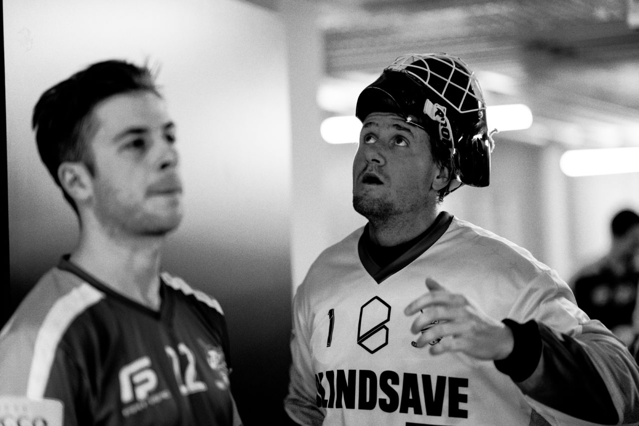 Sporthalle Stighag (Kloten), 12.10.2019, Unihockey Herren NLB 7. Runde, Kloten-Dietlikon Jets - RD March-Höfe Altendorf, Simon Bergström (Nr. 1, Kloten-Dietlikon Jets) vor dem Spiel

(Claudio Schwarz, unihockey-fotos.ch)