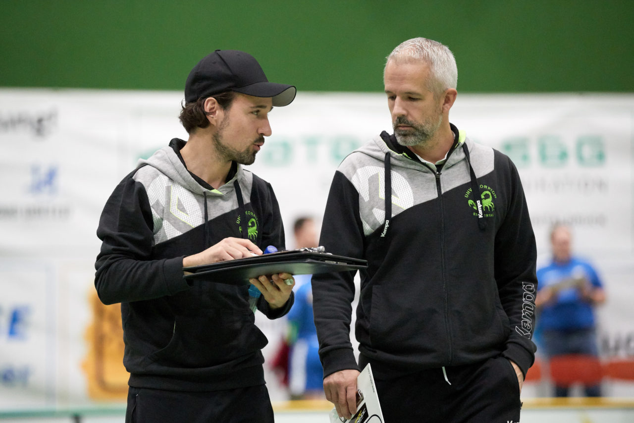 Zug United - UHV Skorpion Emmental Resultat 6 : 4 
am 3. November 2019 in der Sporthalle der Kantonsschule in Zug 
Bild: Michael Peter