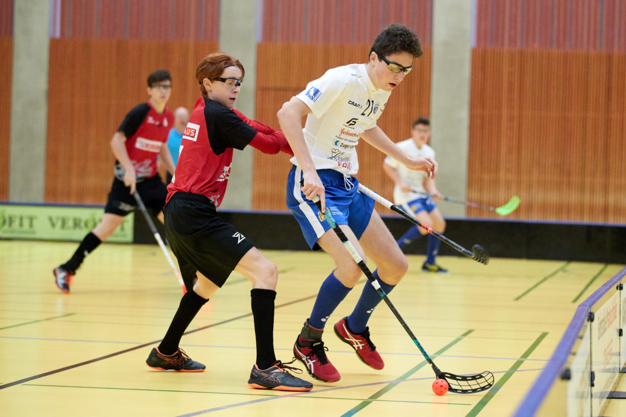 Junioren U18A
Zug United - UHC Alligator Malans 
Resultat 7 : 6 am 17. November 2019 in der Sporthalle Zug 
Bild: Michael Peter