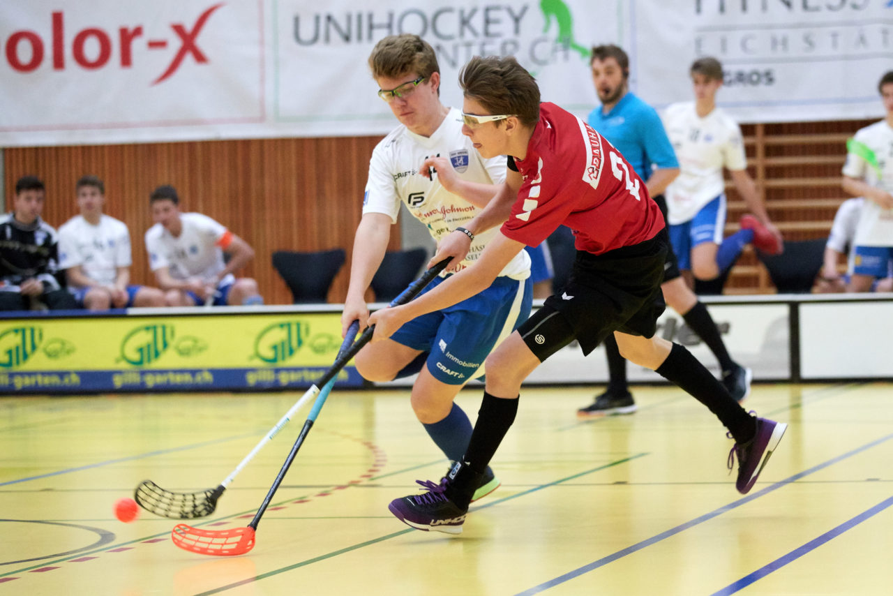 Junioren U18A
Zug United - UHC Alligator Malans 
Resultat 7 : 6 am 17. November 2019 in der Sporthalle Zug 
Bild: Michael Peter