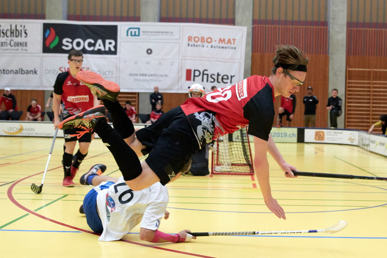 Junioren U18A
Zug United - UHC Alligator Malans 
Resultat 7 : 6 am 17. November 2019 in der Sporthalle Zug 
Bild: Michael Peter