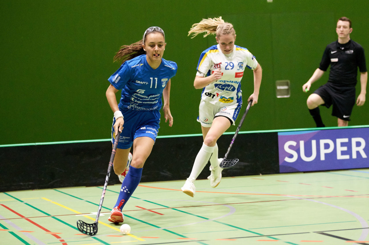 Zug United Juniorinnen U21A 
Zug United - Kloten-Dietlikon Jets 
Resultat 0 : 1 nach Verlängerung  am 10. November 2019 in der Sporthalle der Kantonsschule Zug 
Bild: Michael Peter