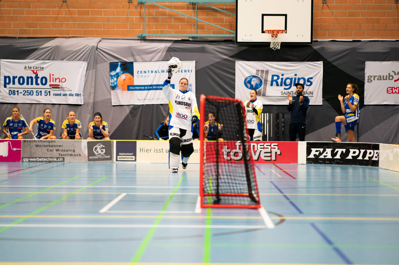 Gewerbliche Berufsschule Chur (Chur), 03.11.2019, Unihockey Damen NLA 7. Runde, piranha chur - Kloten-Dietlikon Jets, Monika Schmid (Nr. 29, Kloten-Dietlikon Jets) vor dem Spiel

(Claudio Schwarz, unihockey-fotos.ch)