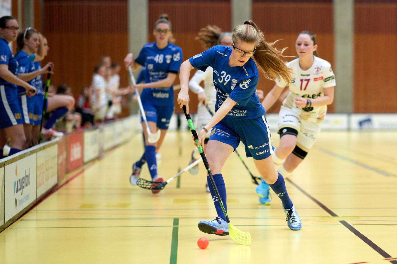 Zug United Juniorinnen U21A 
Zug United - Red Ants Rychenberg Winterthur  
Resultat 3 : 2 nach Verlängerung  am 21. Dezember 2019 in der Sporthalle Zug 
Bild: Michael Peter