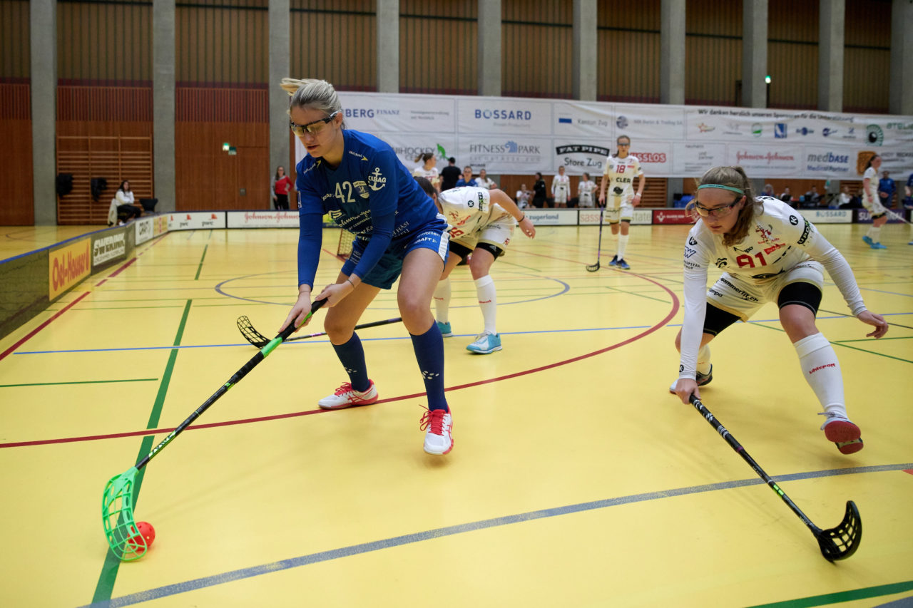 Zug United Juniorinnen U21A 
Zug United - Red Ants Rychenberg Winterthur  
Resultat 3 : 2 nach Verlängerung  am 21. Dezember 2019 in der Sporthalle Zug 
Bild: Michael Peter