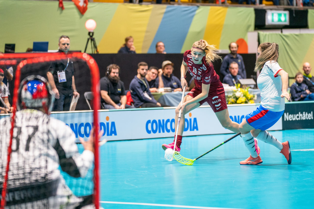 WFC 2019, Switzerland: 08.12.2019, Neuchâtel, Patinoire du Littoral, Julija Rozite (#16, Latvia)

Event page: neuchatel2019.ch
Credit: Claudio Schwarz, unihockey-fotos.ch