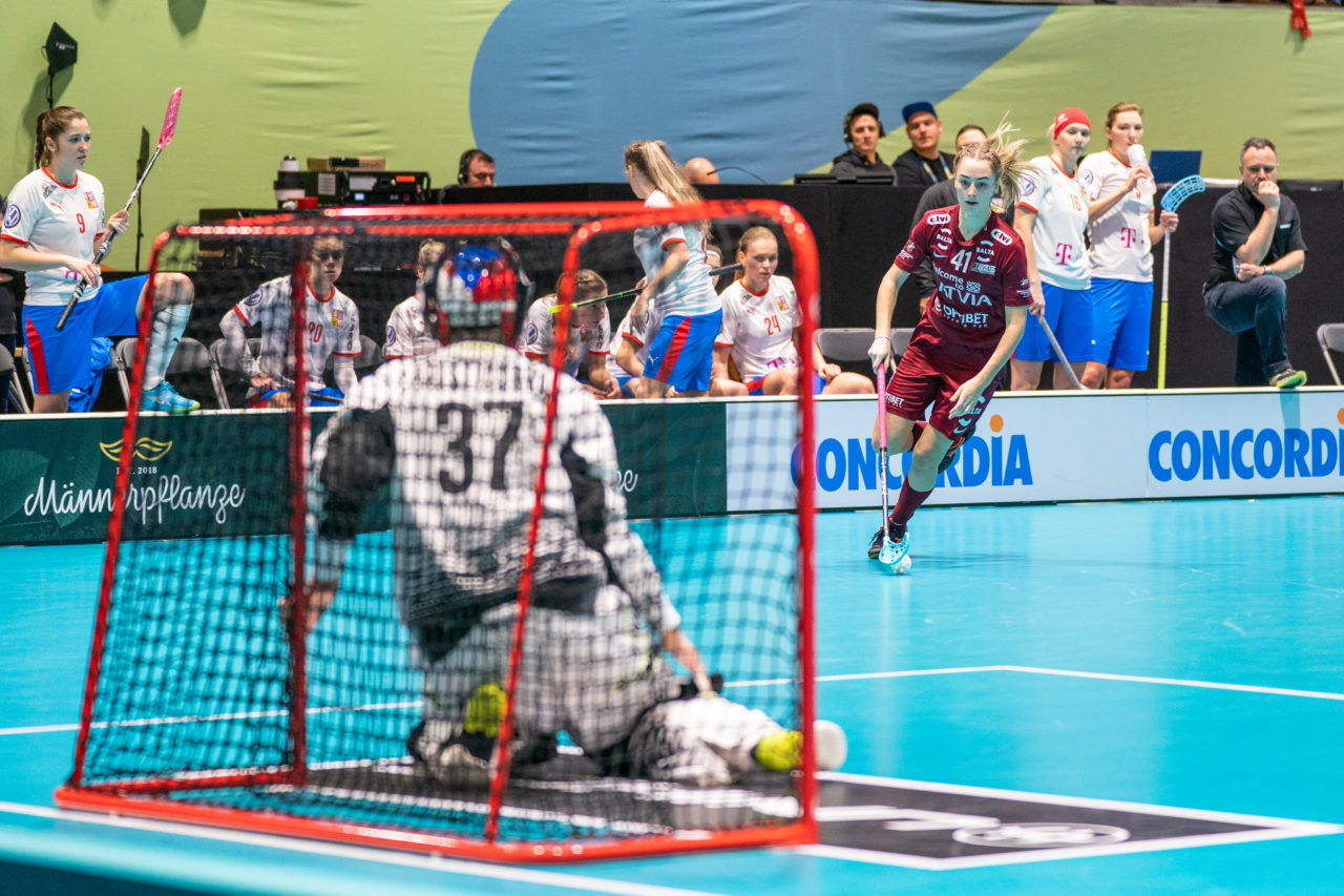 WFC 2019, Switzerland: 08.12.2019, Neuchâtel, Patinoire du Littoral, Simona Grapena  (#41, Latvia)

Event page: neuchatel2019.ch
Credit: Claudio Schwarz, unihockey-fotos.ch