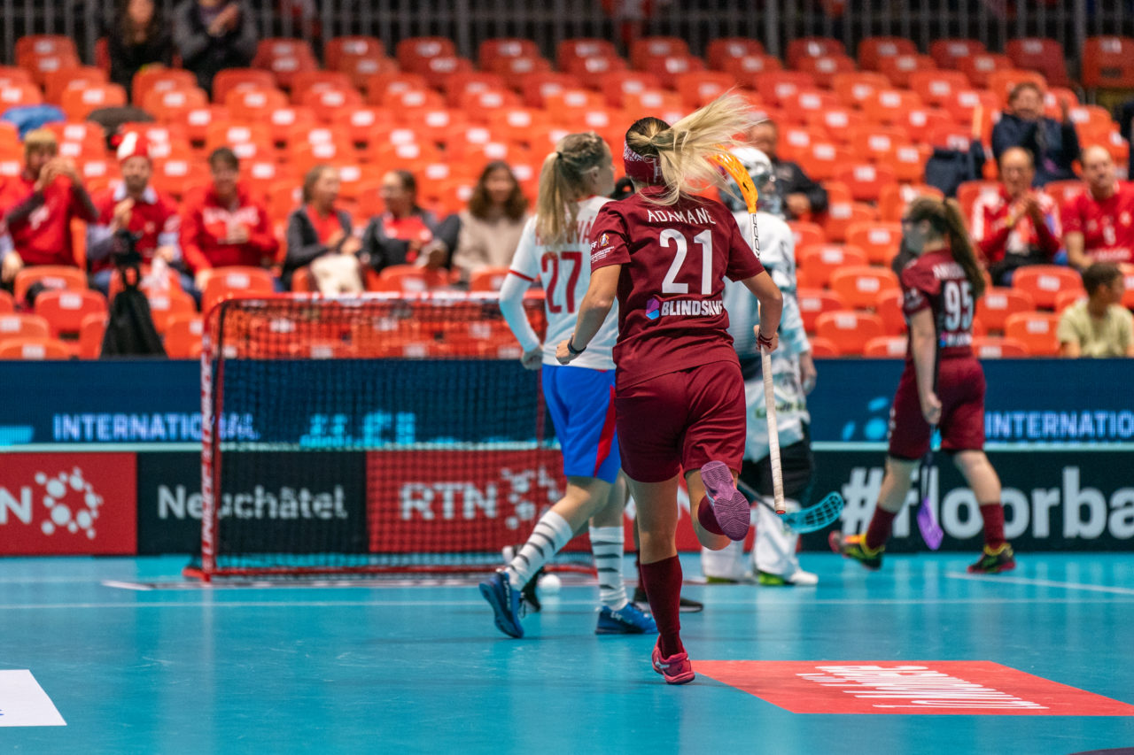 WFC 2019, Switzerland: 08.12.2019, Neuchâtel, Patinoire du Littoral, Madara Adamane  (#21, Latvia)

Event page: neuchatel2019.ch
Credit: Claudio Schwarz, unihockey-fotos.ch