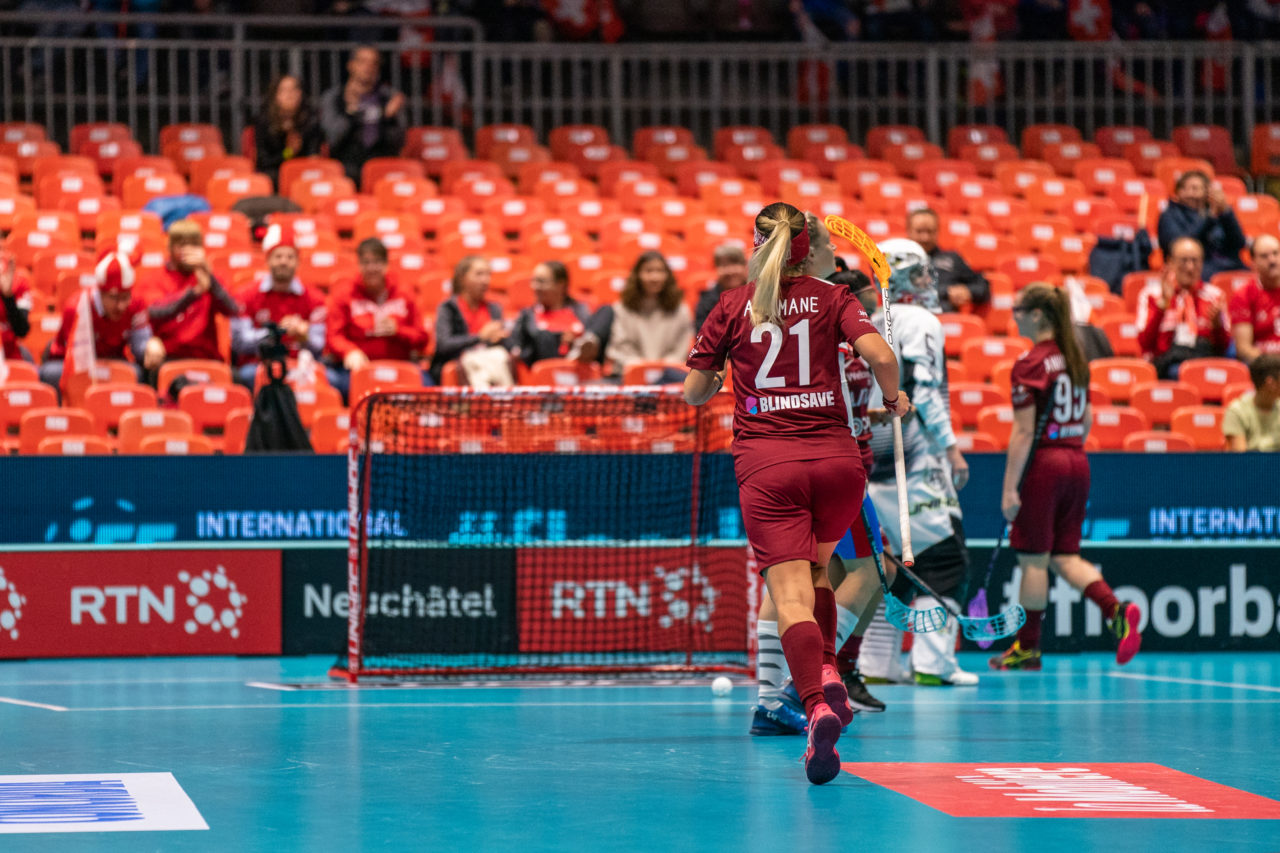 WFC 2019, Switzerland: 08.12.2019, Neuchâtel, Patinoire du Littoral, Madara Adamane  (#21, Latvia)

Event page: neuchatel2019.ch
Credit: Claudio Schwarz, unihockey-fotos.ch