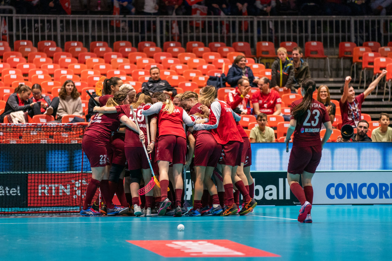 WFC 2019, Switzerland: 08.12.2019, Neuchâtel, Patinoire du Littoral, Goal Latvia

Event page: neuchatel2019.ch
Credit: Claudio Schwarz, unihockey-fotos.ch