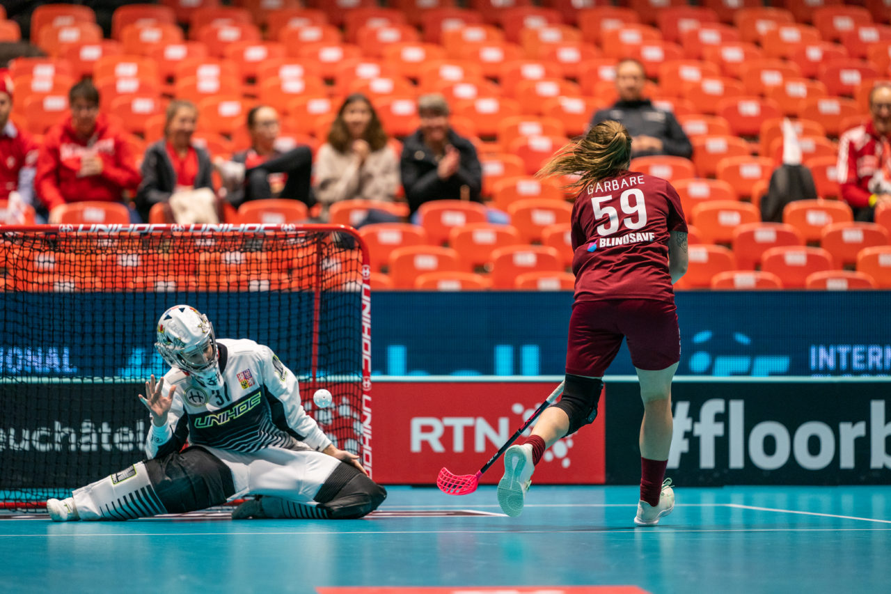 WFC 2019, Switzerland: 08.12.2019, Neuchâtel, Patinoire du Littoral, Evelina Garbare (#59, Latvia)

Event page: neuchatel2019.ch
Credit: Claudio Schwarz, unihockey-fotos.ch