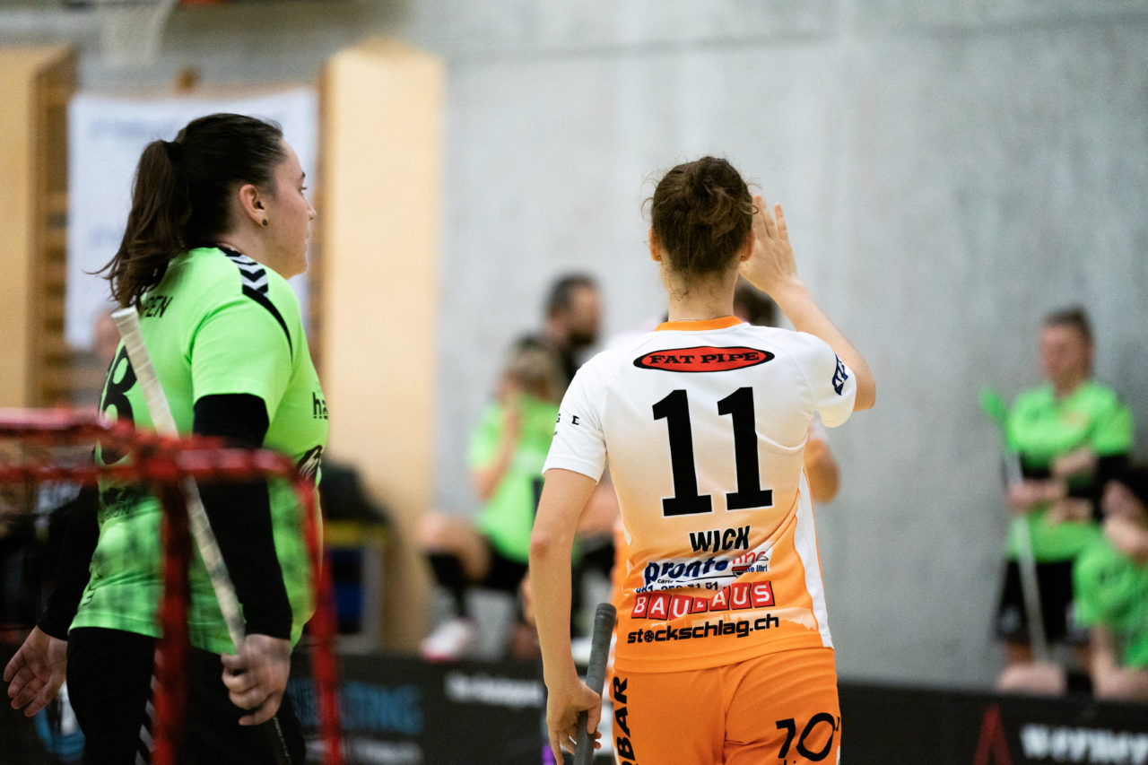 Damen NLA Runde 11, Switzerland: 21.12.2019, Wald ZH, Sporthalle Elba, Marcia Wick (Nr. 11, piranha chur) schoss das 3:5

Claudio Schwarz, unihockey-fotos.ch