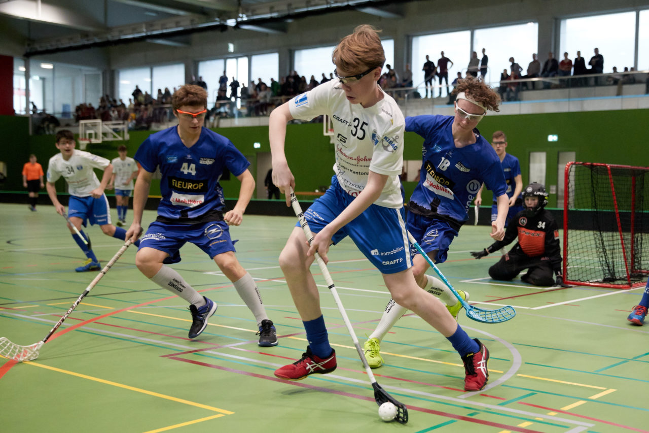 Zug United Junioren U16A 
Zug United - Floorball Fribourg Resultat 9 : 5 am 19. Januar  2020 in der Sporthalle der Kantonsschule Zug 
Bild: Michael Peter