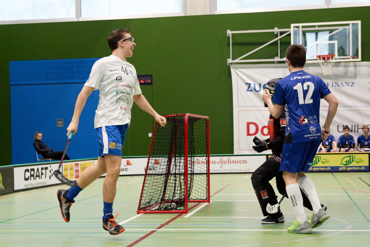 Zug United Junioren U16A 
Zug United - Floorball Fribourg Resultat 9 : 5 am 19. Januar  2020 in der Sporthalle der Kantonsschule Zug 
Bild: Michael Peter