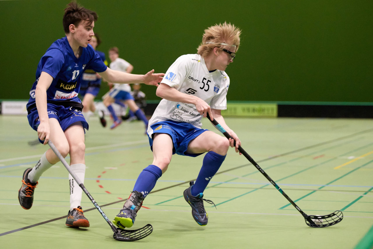Zug United Junioren U16A 
Zug United - Floorball Fribourg Resultat 9 : 5 am 19. Januar  2020 in der Sporthalle der Kantonsschule Zug 
Bild: Michael Peter