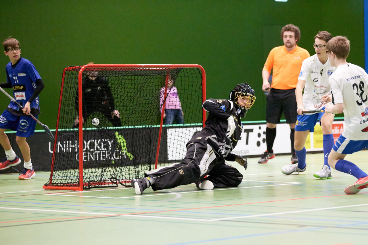Zug United Junioren U16A 
Zug United - Floorball Fribourg Resultat 9 : 5 am 19. Januar  2020 in der Sporthalle der Kantonsschule Zug 
Bild: Michael Peter