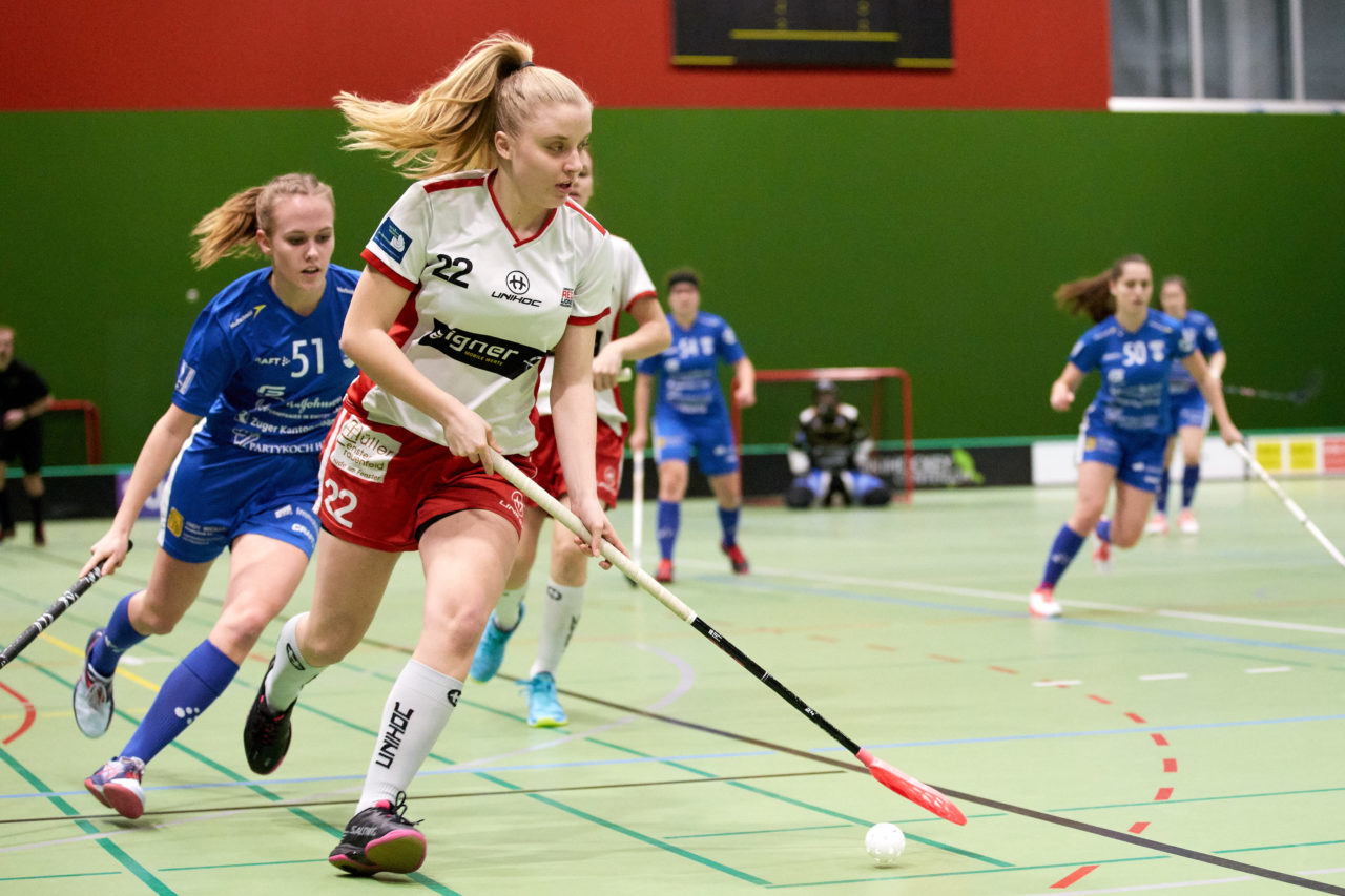 Zug United Juniorinnen U21A 
Zug United - Red Lions Frauenfeld  
Resultat 4 : 1 am 19. Januar 2020 in der Sporthalle der Kantonsschule Zug 
Bild: Michael Peter