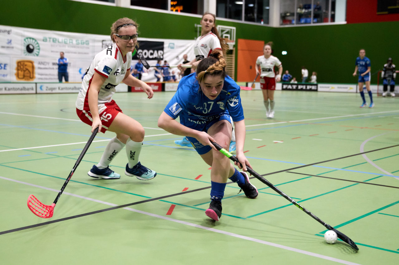 Zug United Juniorinnen U21A 
Zug United - Red Lions Frauenfeld  
Resultat 4 : 1 am 19. Januar 2020 in der Sporthalle der Kantonsschule Zug 
Bild: Michael Peter