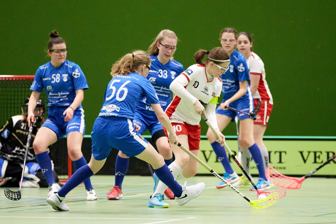 Zug United Juniorinnen U21A 
Zug United - Red Lions Frauenfeld  
Resultat 4 : 1 am 19. Januar 2020 in der Sporthalle der Kantonsschule Zug 
Bild: Michael Peter