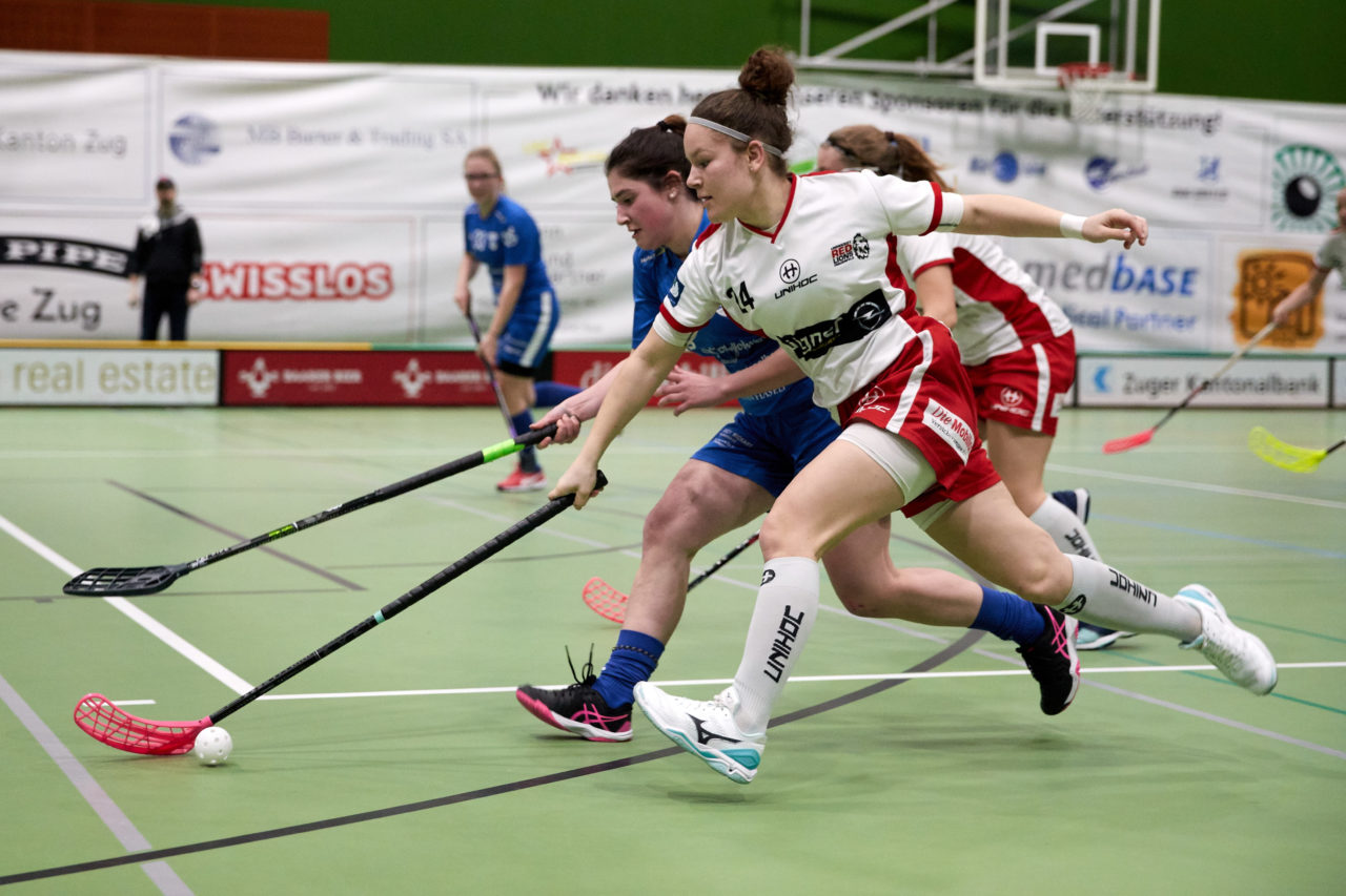 Zug United Juniorinnen U21A 
Zug United - Red Lions Frauenfeld  
Resultat 4 : 1 am 19. Januar 2020 in der Sporthalle der Kantonsschule Zug 
Bild: Michael Peter