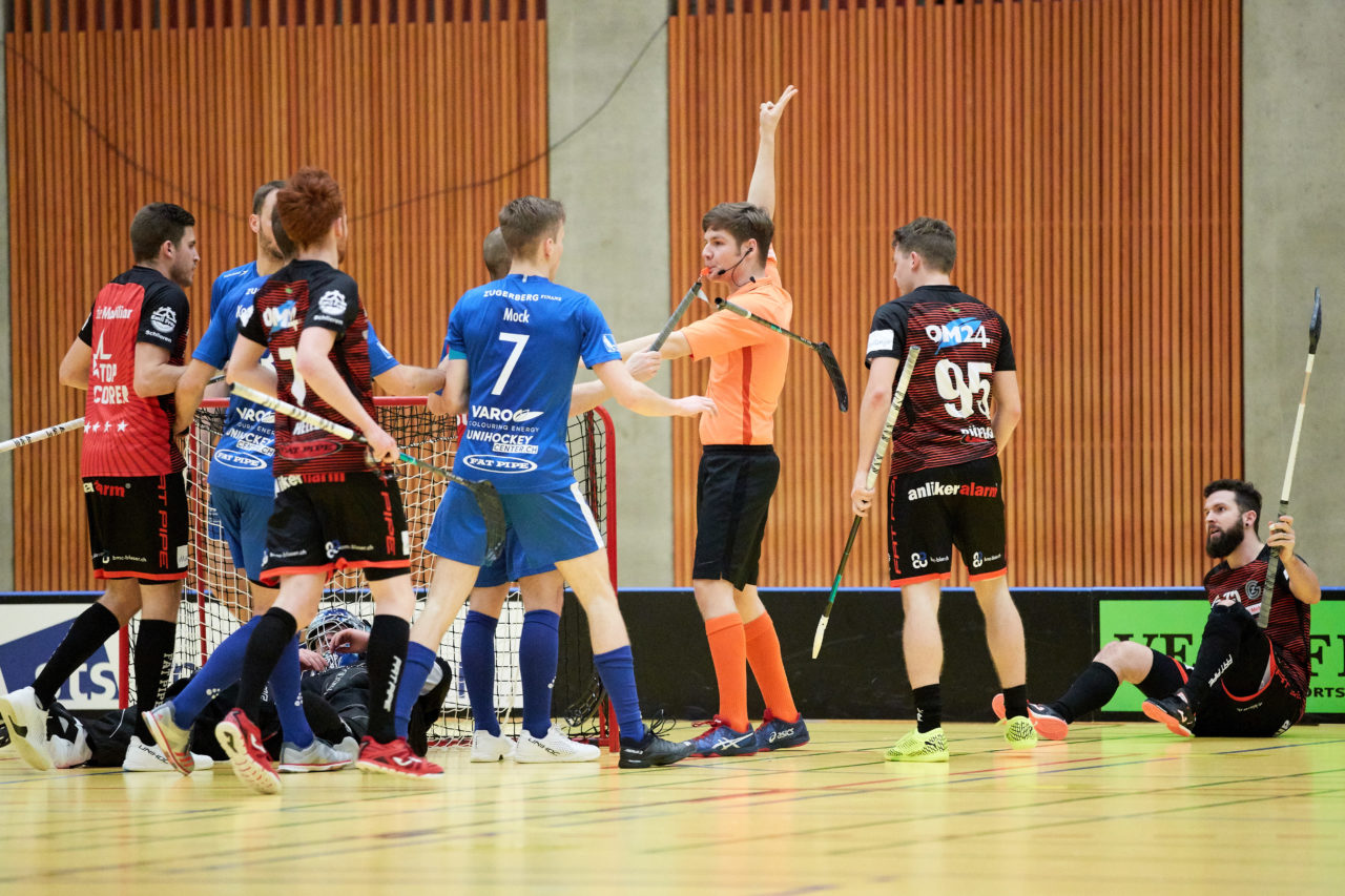 Männer NLA 
Zug United - GC Unihockey 
Resultat 8 : 4 am 12. Januar 2020 in der Sporthalle Zug 
Bild: Michael Peter