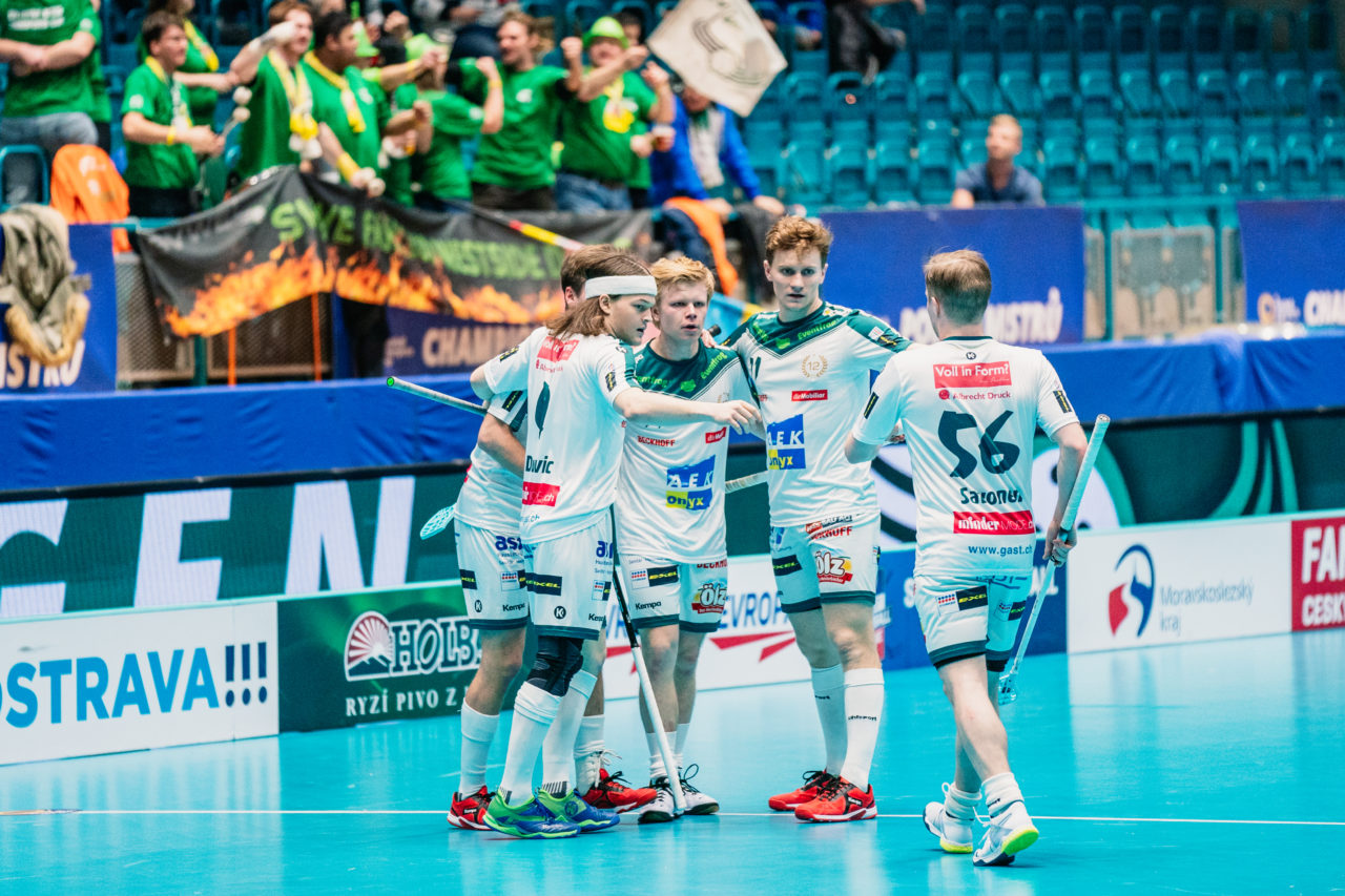 Champions Cup Ostrava - Semifinal 2 Men, Czech Republic: 11.01.2020, Ostrava, RT TORAX ARENA, Torjubel Wiler

Credit: Claudio Schwarz, unihockey-fotos.ch