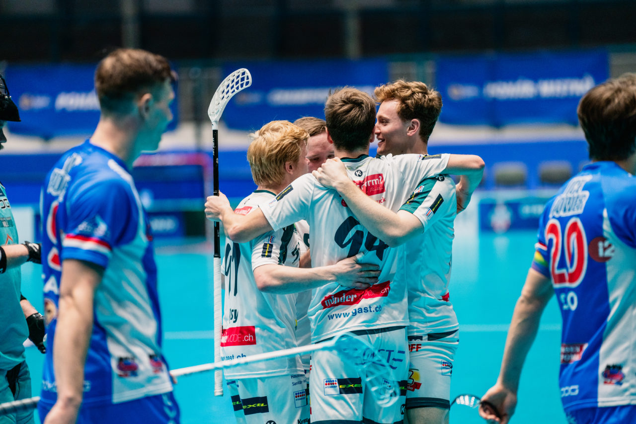 Champions Cup Ostrava - Semifinal 2 Men, Czech Republic: 11.01.2020, Ostrava, RT TORAX ARENA, Torjubel Wiler

Credit: Claudio Schwarz, unihockey-fotos.ch