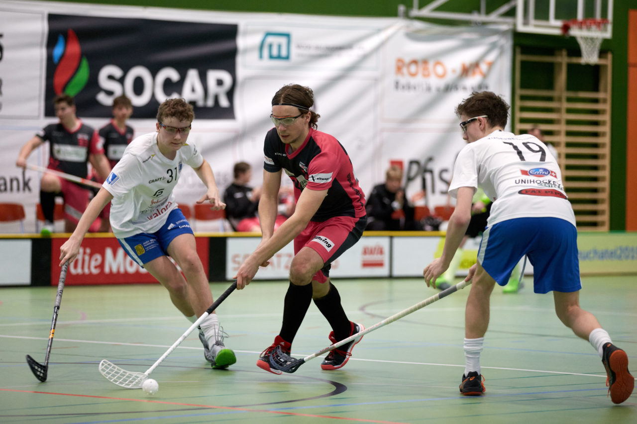Zug United Junioren U18A Playoffs 
Zug United - Floorball Thurgau  Resultat 6 : 4 am 15. Februar 2020 in der Sporthalle der Kantonsschule Zug 
Bild: Michael Peter