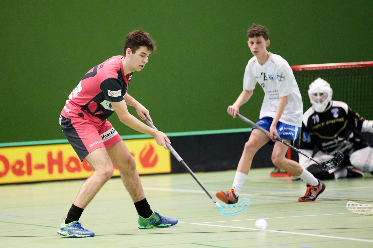 Zug United Junioren U18A Playoffs 
Zug United - Floorball Thurgau  Resultat 6 : 4 am 15. Februar 2020 in der Sporthalle der Kantonsschule Zug 
Bild: Michael Peter