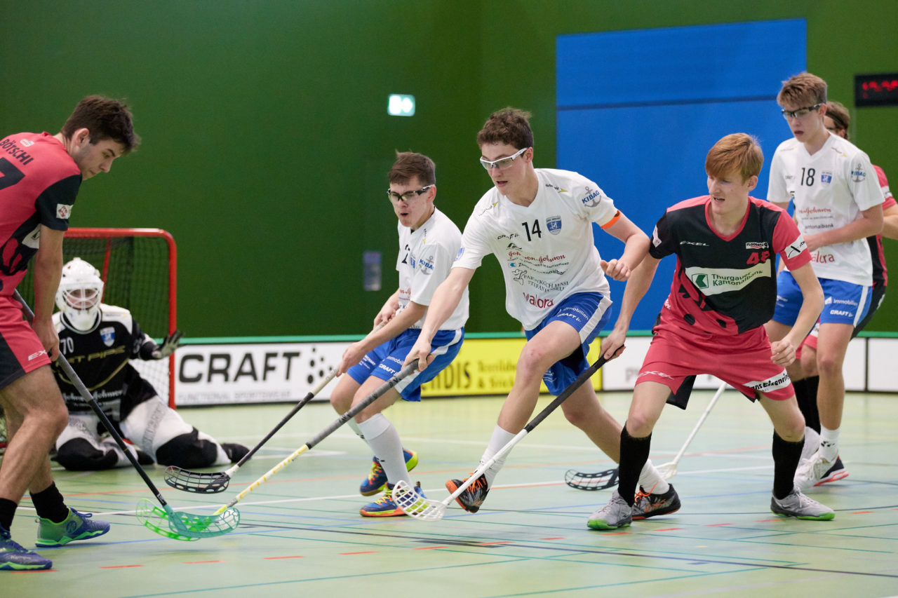 Zug United Junioren U18A Playoffs 
Zug United - Floorball Thurgau  Resultat 6 : 4 am 15. Februar 2020 in der Sporthalle der Kantonsschule Zug 
Bild: Michael Peter