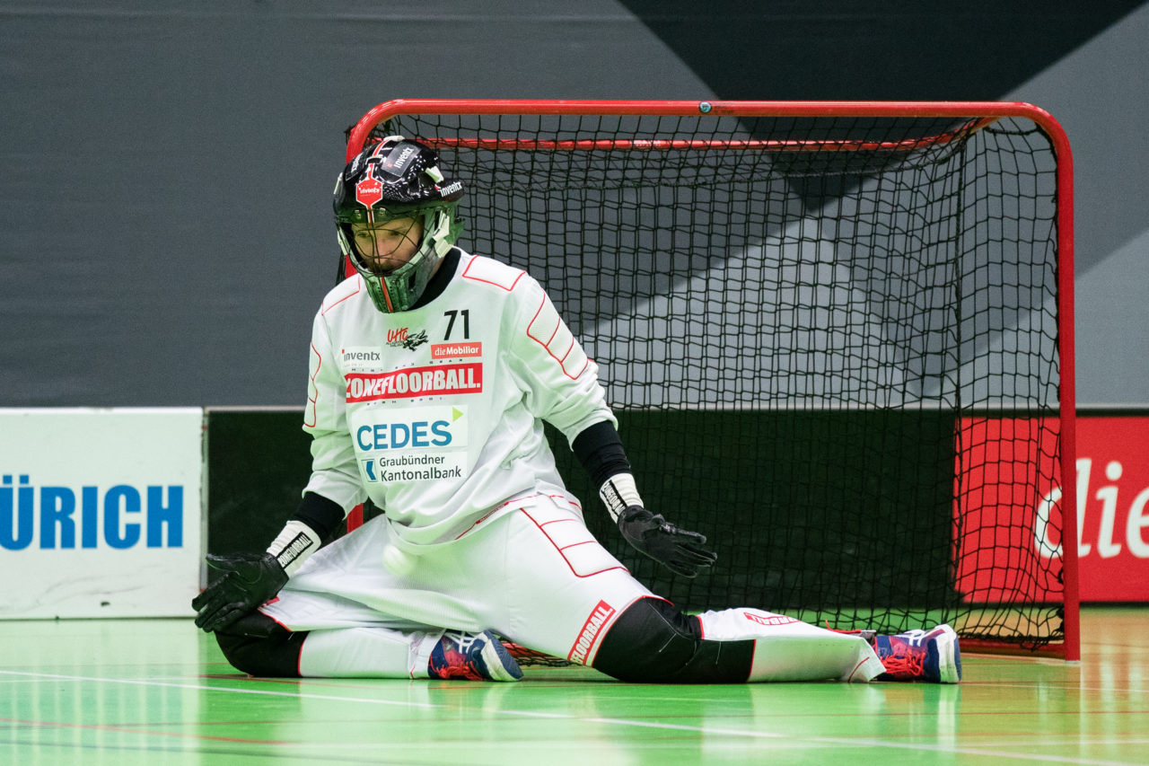 Herren NLA Runde 22, Switzerland: 16.02.2020, Zürich, Hardau, Jonas Wittwer (Nr. 71, Alligator Malans) pariert

Credit: Claudio Schwarz, unihockey-fotos.ch