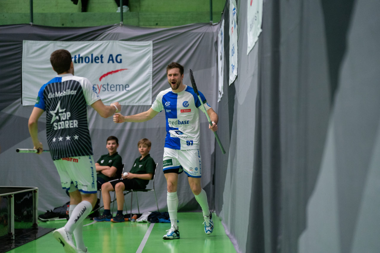 Herren NLA Runde 22, Switzerland: 16.02.2020, Zürich, Hardau, Luca Graf (Nr. 97, GC Unihockey) jubelt

Credit: Claudio Schwarz, unihockey-fotos.ch