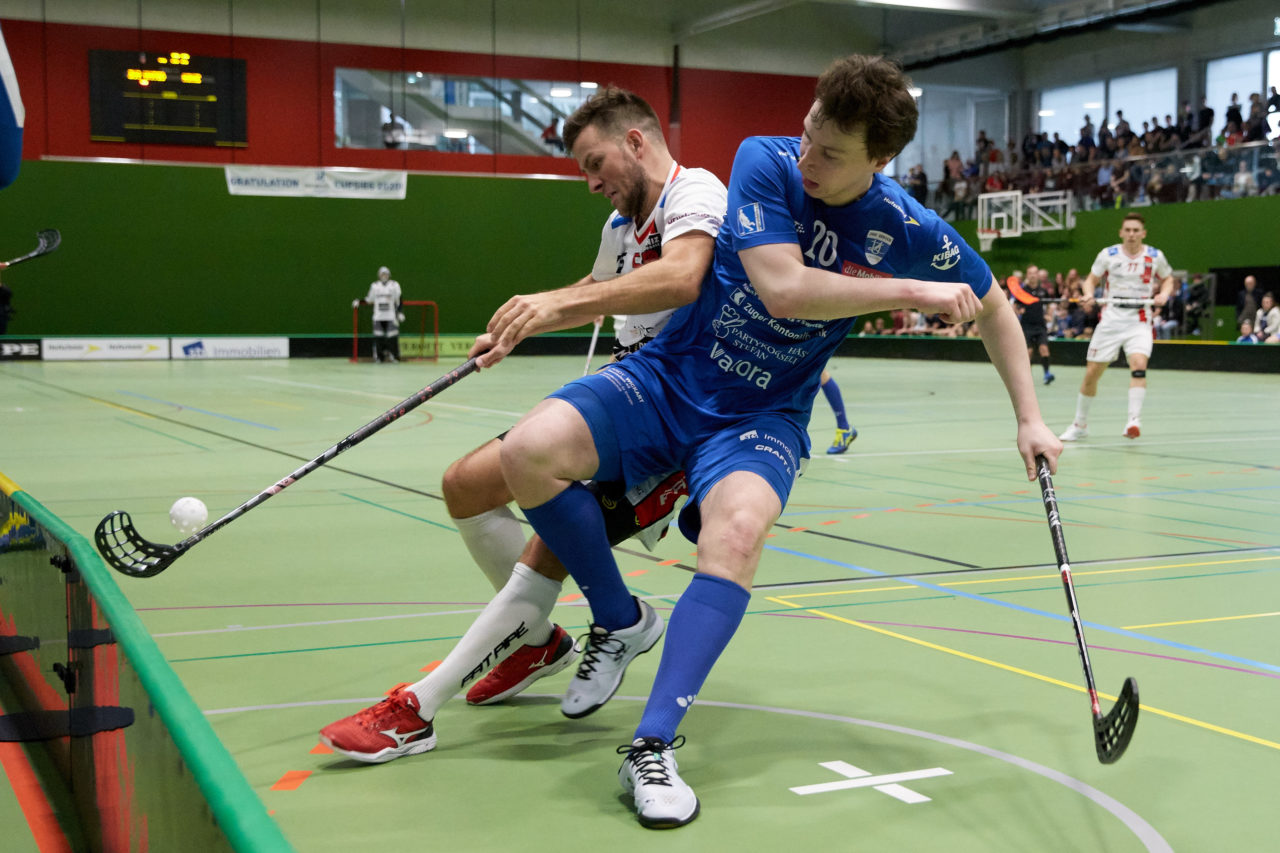 Zug United - Floorball Köniz 
Playoff Viertelfinal 2. Spiel 
Resultat 6 : 5 nach Verlängerung am 1. März 2020 in der Sporthalle der Kantonsschule Zug 
Bild: Michael Peter
